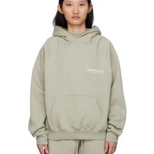 Essentials Green Fleece Raglan Hoodie